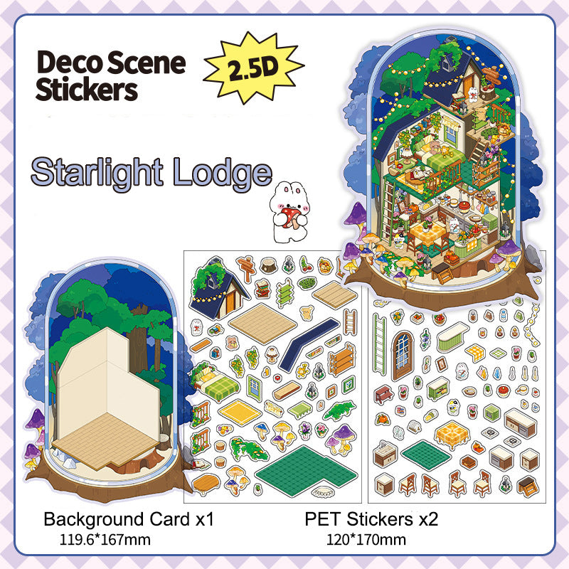 Starlight Lodge 3D Scene Sticker