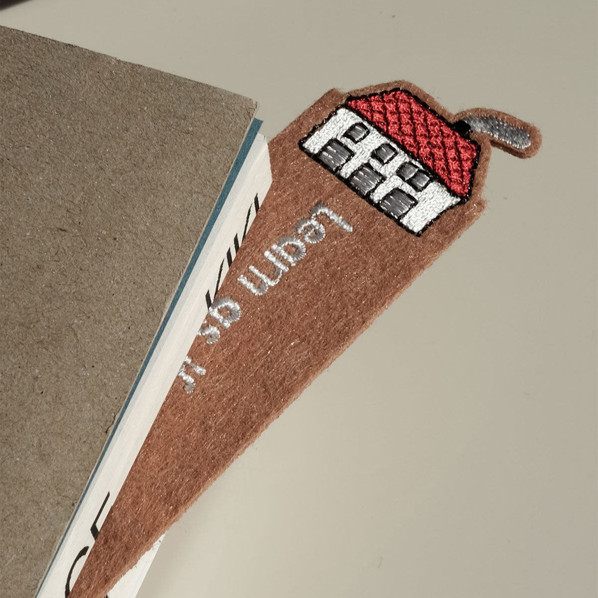 House Felt Hand-Embroidered Bookmark
