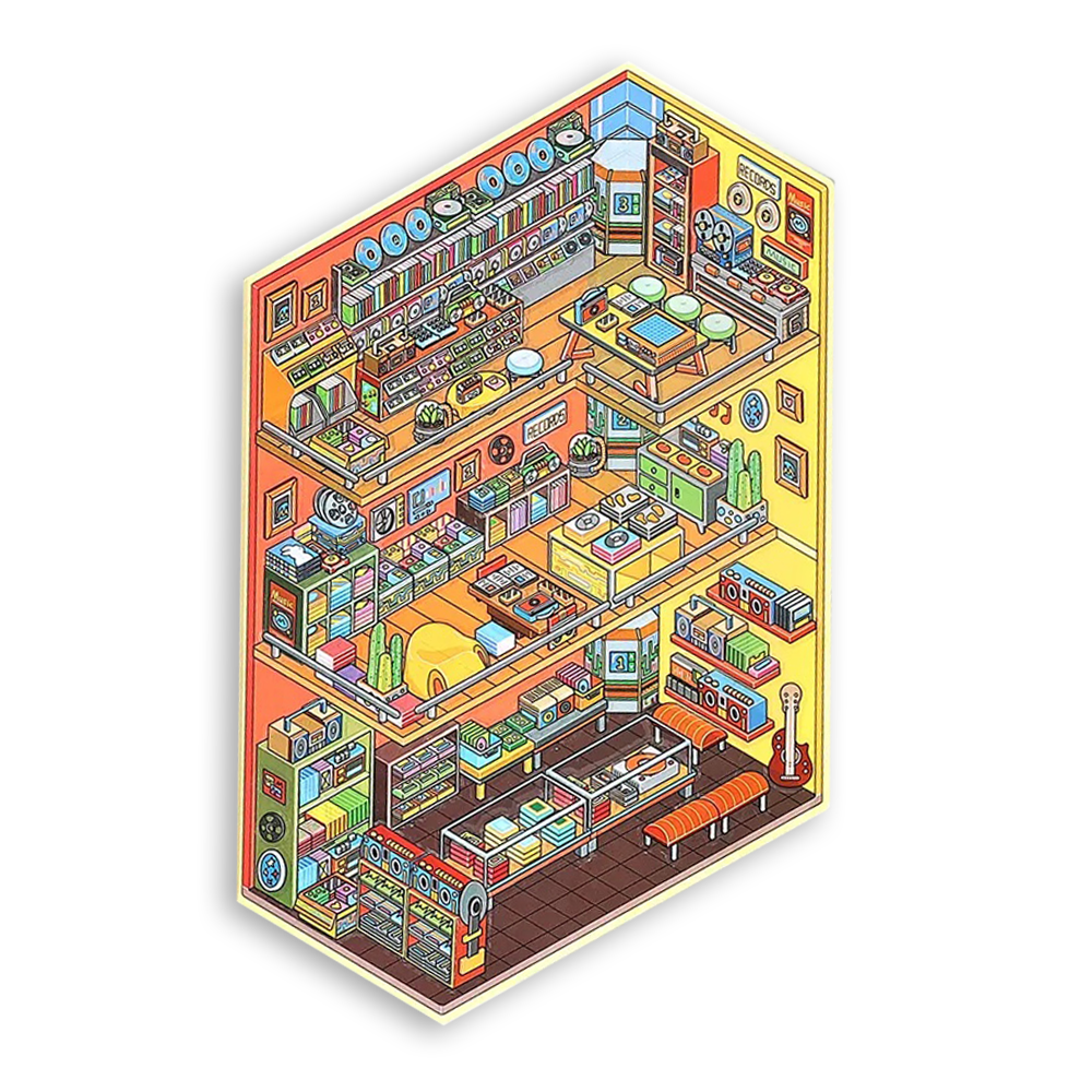 Record store Shop Scene Stickers