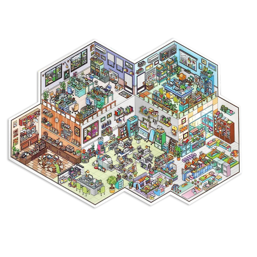 Office Daily Shop Scene Stickers