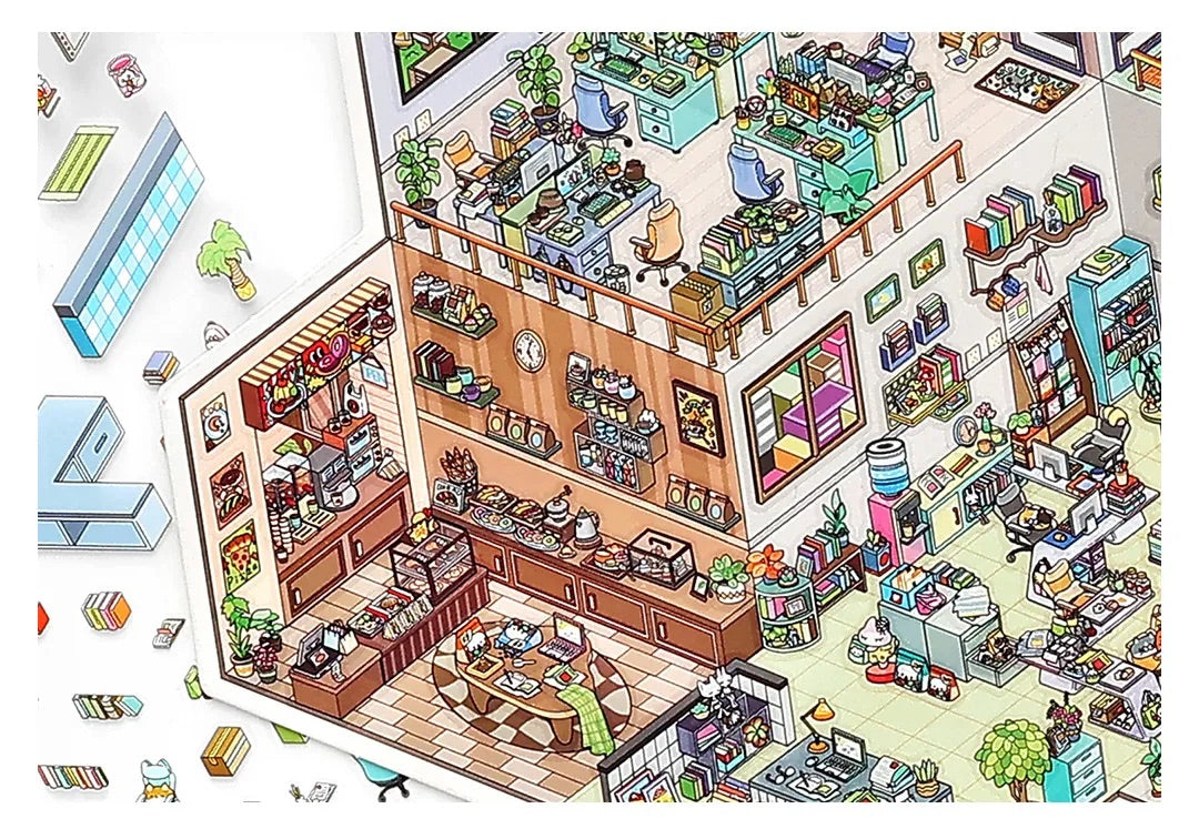 Office Daily Shop Scene Stickers