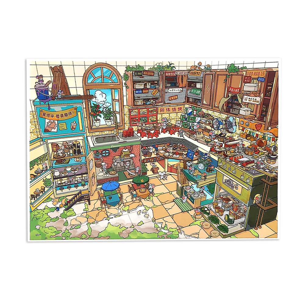Hamster Snack Street Shop Scene Stickers