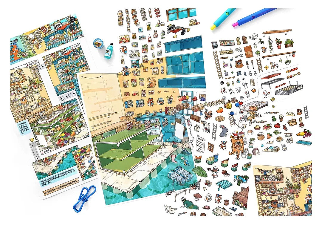 Raccoon Boss’s Trading Market Shop Scene Stickers