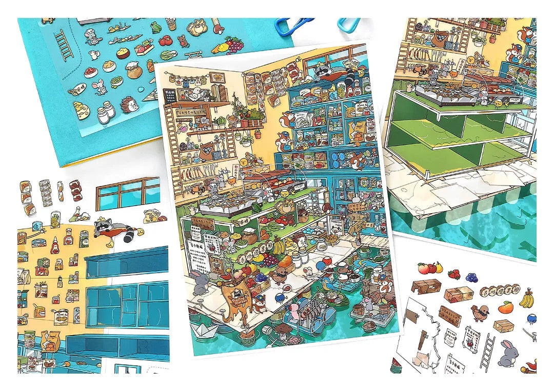 Raccoon Boss’s Trading Market Shop Scene Stickers
