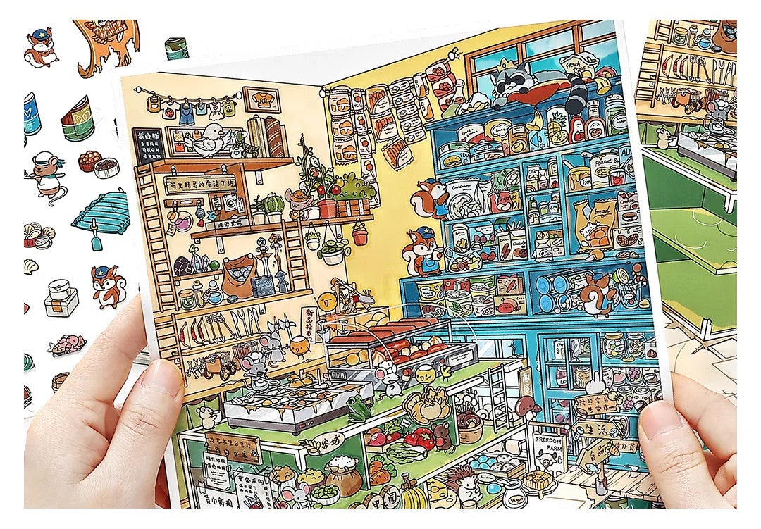Raccoon Boss’s Trading Market Shop Scene Stickers