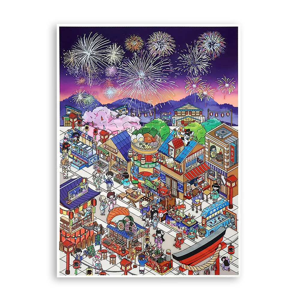 Fireworks Festival Shop Scene Stickers