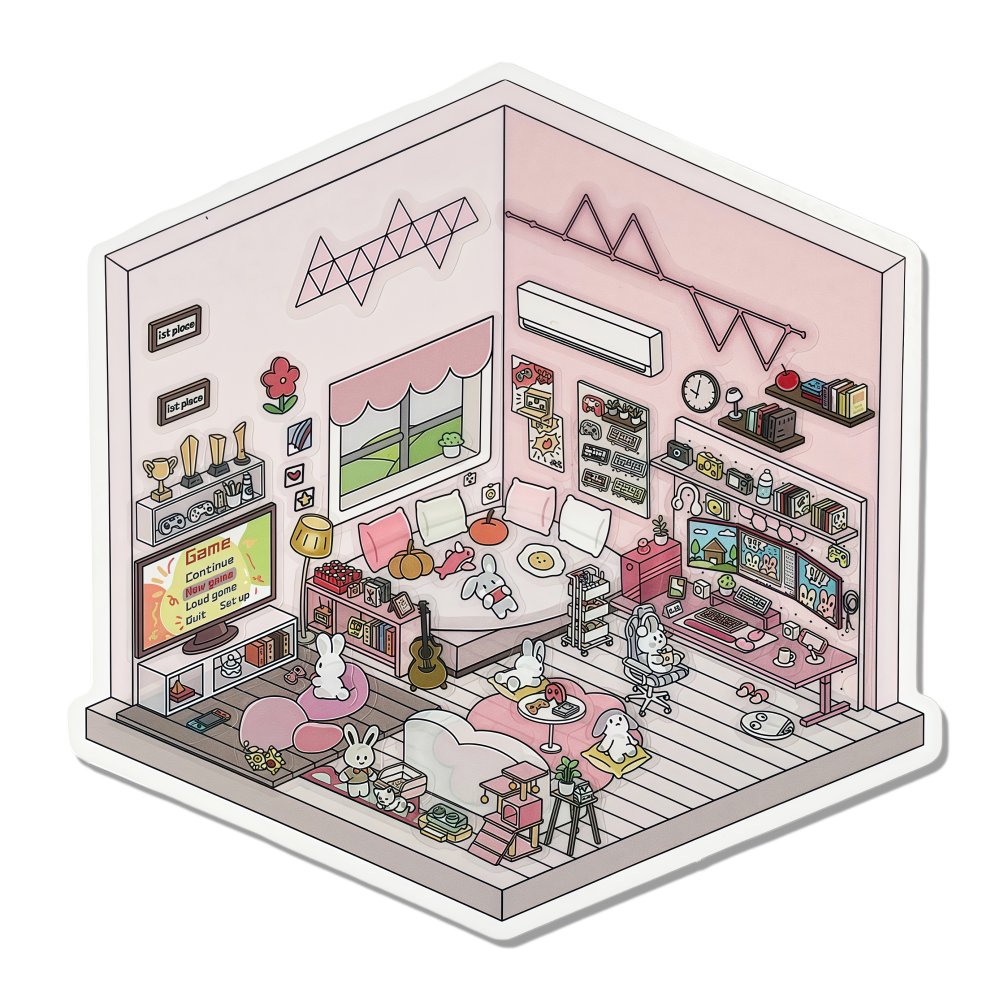 Gamer Cove 3D Scene Sticker 