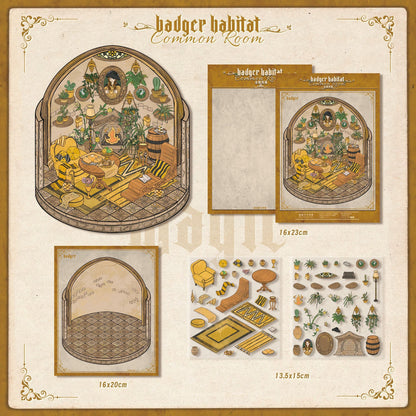 Gilded Gleam 3D Miniature Scene Sticker 