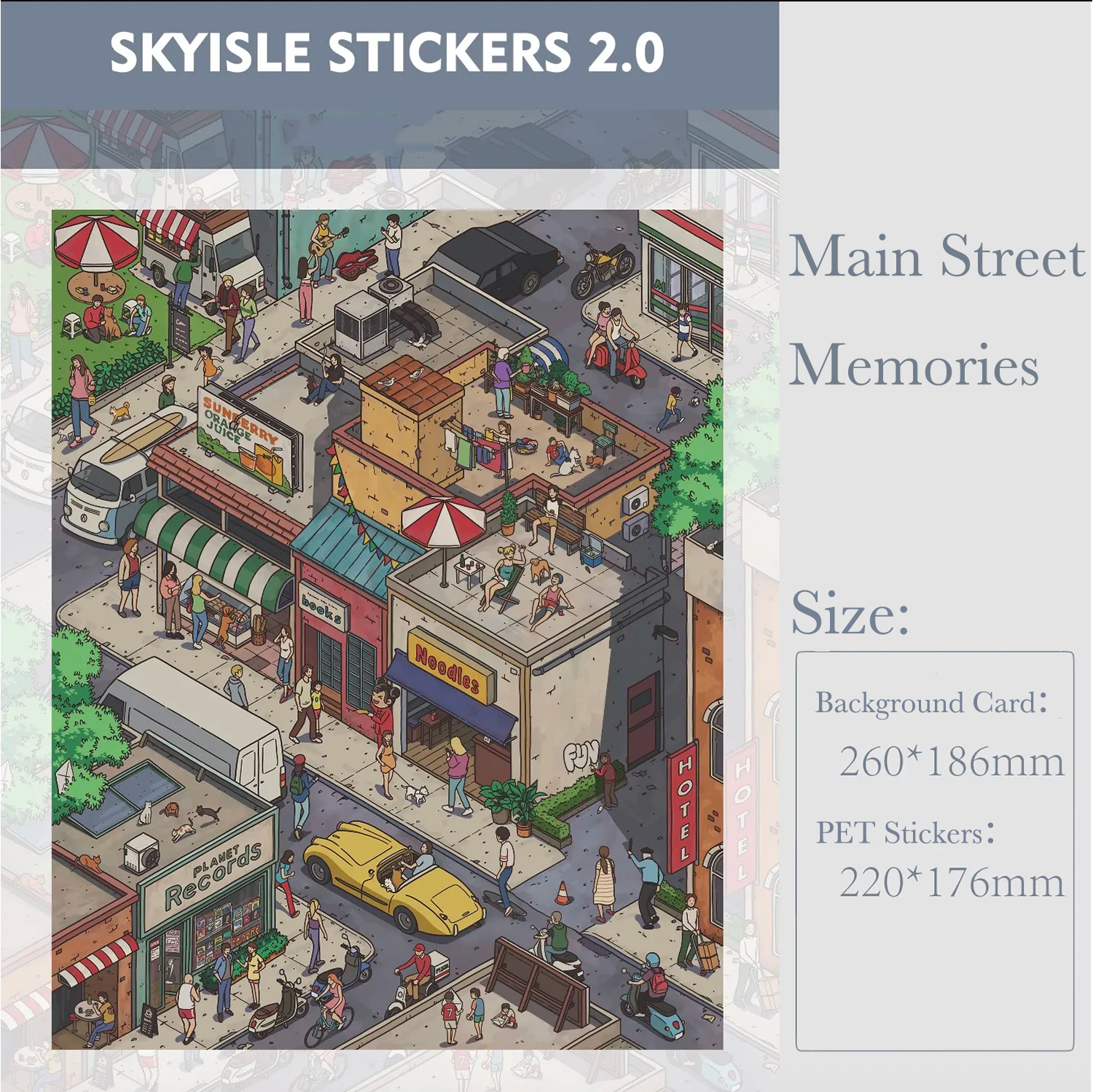 Main Street Memories 3D Miniature Scene Sticker - Qubo