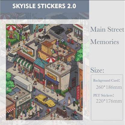 Main Street Memories 3D Miniature Scene Sticker - Qubo