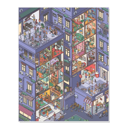 Late At Night 3D Miniature Scene Sticker 
