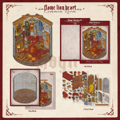 Crimson Ember 3D Miniature Scene Sticker 