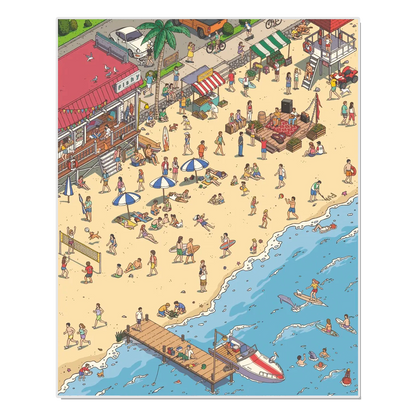 Sun-Kissed Shorelines 3D Miniature Scene Sticker 