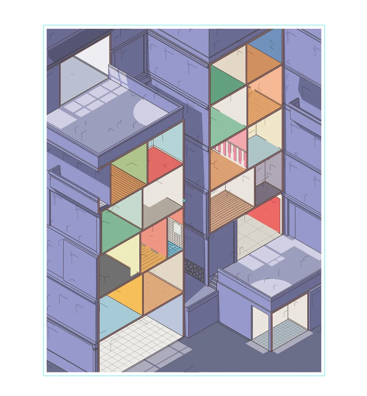 Late At Night 3D Miniature Scene Sticker 