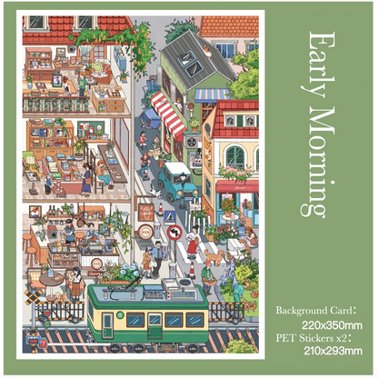 Early Morning 3D Miniature Scene Sticker 