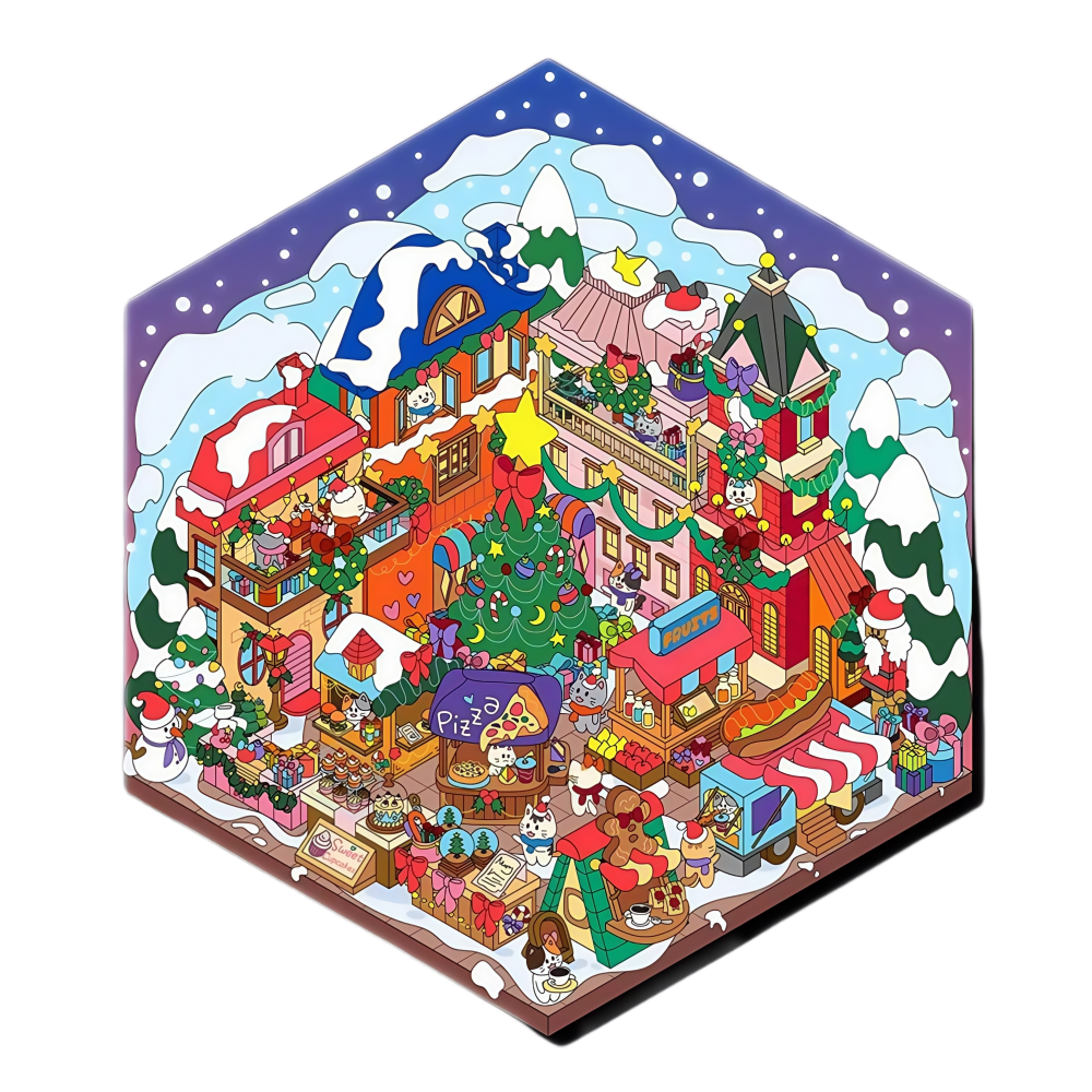 Christmas Market 3D Scene Sticker 