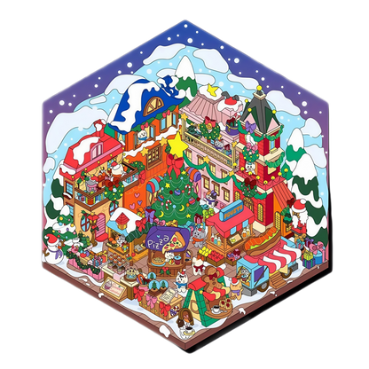 Christmas Market 3D Scene Sticker 