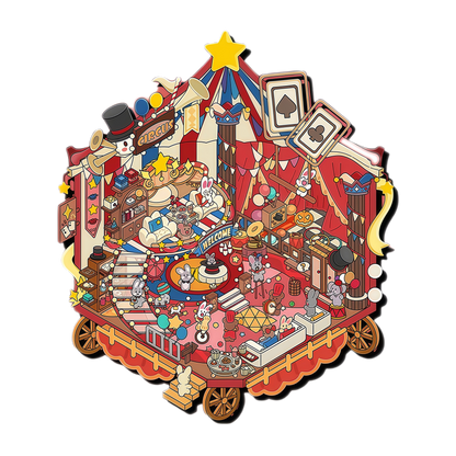 Circus Troupe 3D Scene Sticker 