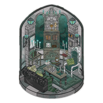 Abyssal Scales 3D Miniature Scene Sticker - Qubo