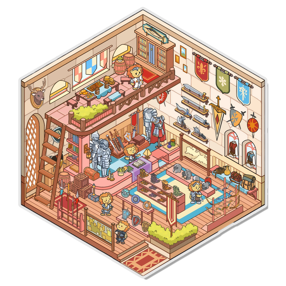 Knight's Shop 3D Scene Sticker 