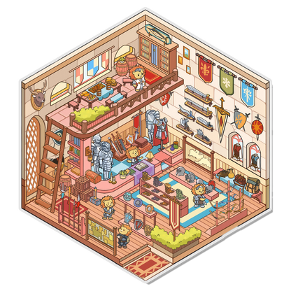 Knight's Shop 3D Scene Sticker 