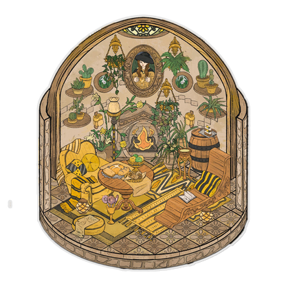 Gilded Gleam 3D Miniature Scene Sticker 