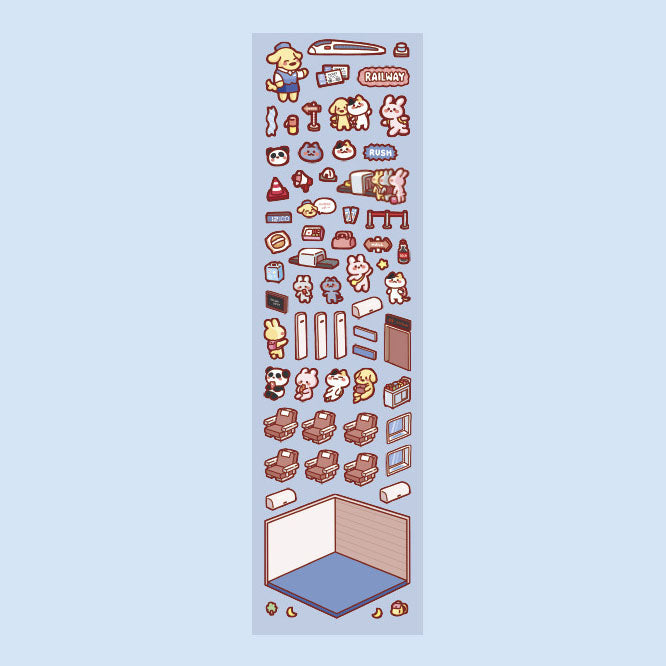 The Last Dash for the Train DIY Mini Scene Stickers 