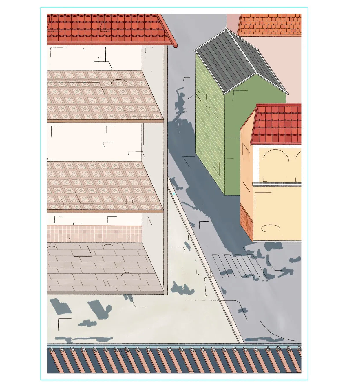 Early Morning 3D Miniature Scene Sticker 