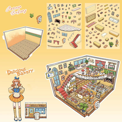 Corner Bakery 3D Miniature Scene Sticker 