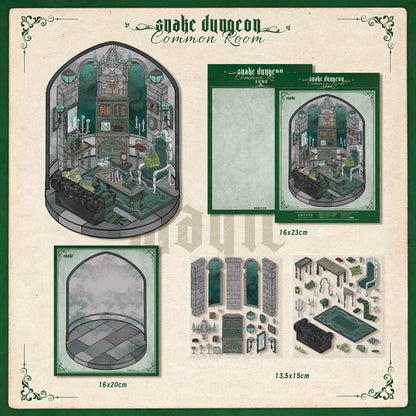 Abyssal Scales 3D Miniature Scene Sticker - Qubo