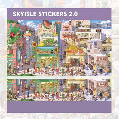 Seasonal Rhythms Town 2.5D Miniature Scene Sticker - Qubo