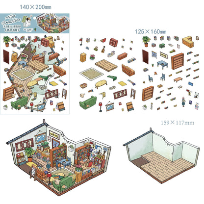 Lane's End Bookshop 3D Miniature Scene Sticker 