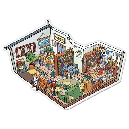 Lane's End Bookshop 3D Miniature Scene Sticker 