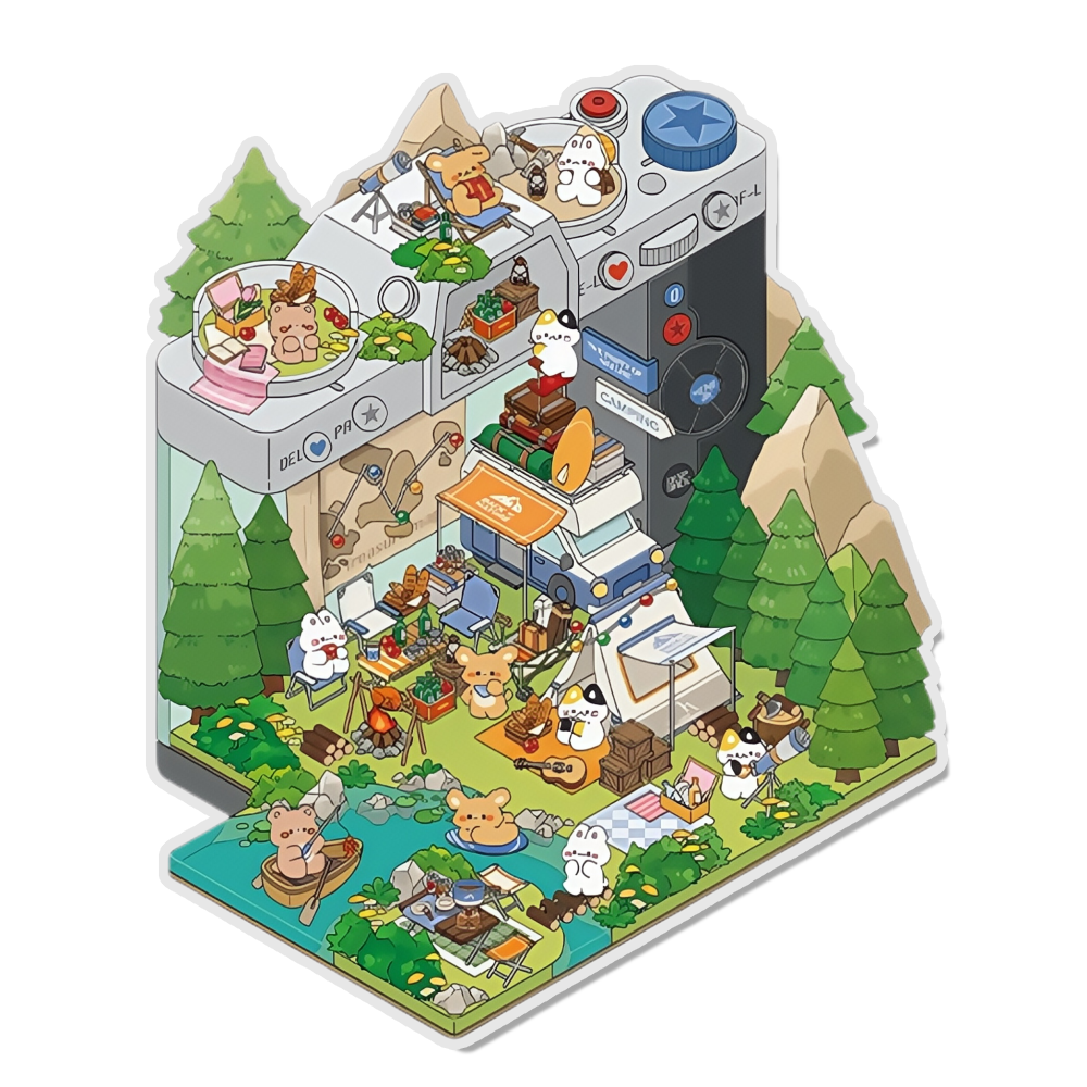 Alpine Nest 3D Scene Sticker 