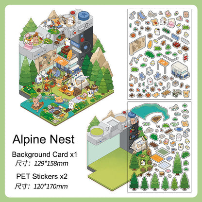 Alpine Nest 3D Scene Sticker 