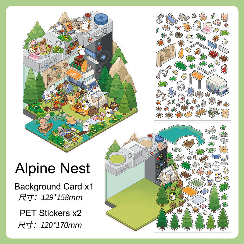 Alpine Nest 3D Scene Sticker 
