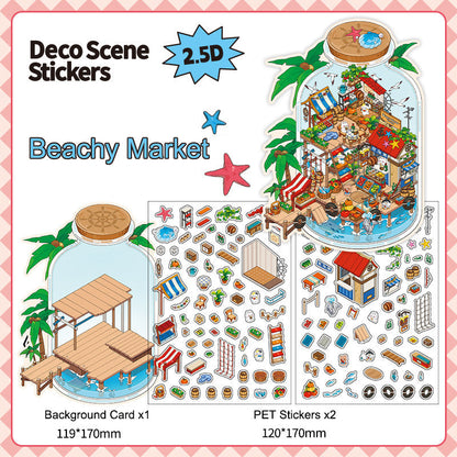 Beachy Market 3D Scene Sticker 