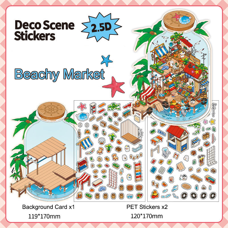 Beachy Market 3D Scene Sticker 