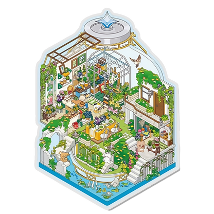 Bloom Cafe 3D Scene Sticker 