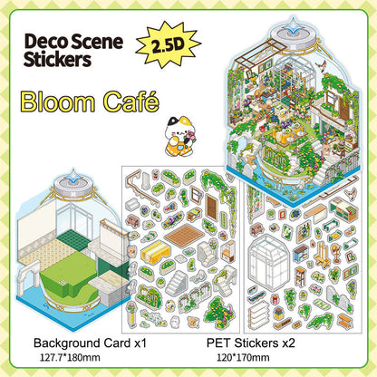 Bloom Cafe 3D Scene Sticker 