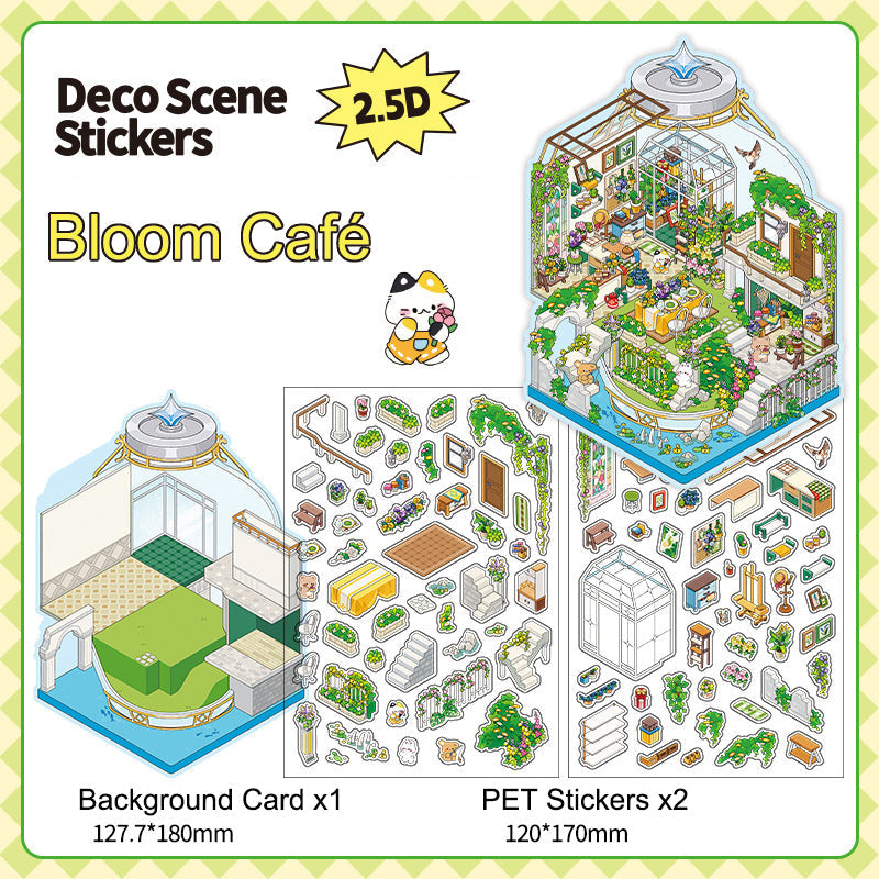 Bloom Cafe 3D Scene Sticker 
