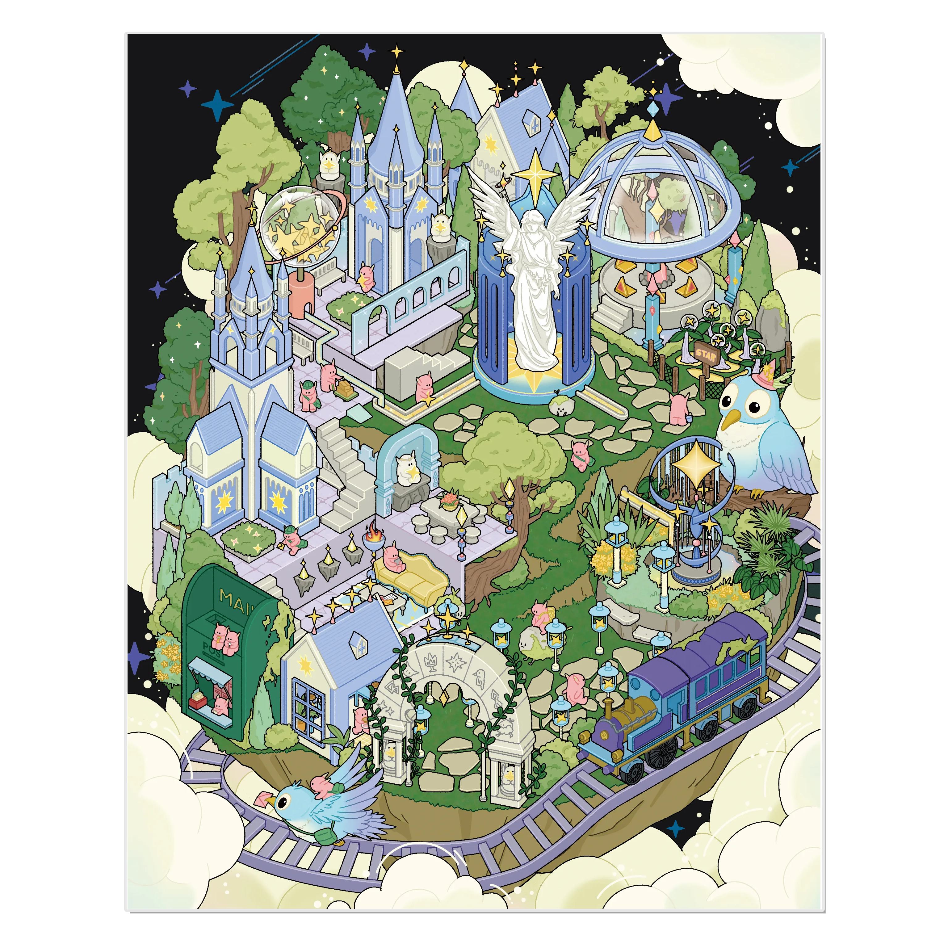 CELESTIAL ISLET 3D Miniature Scene Sticker 