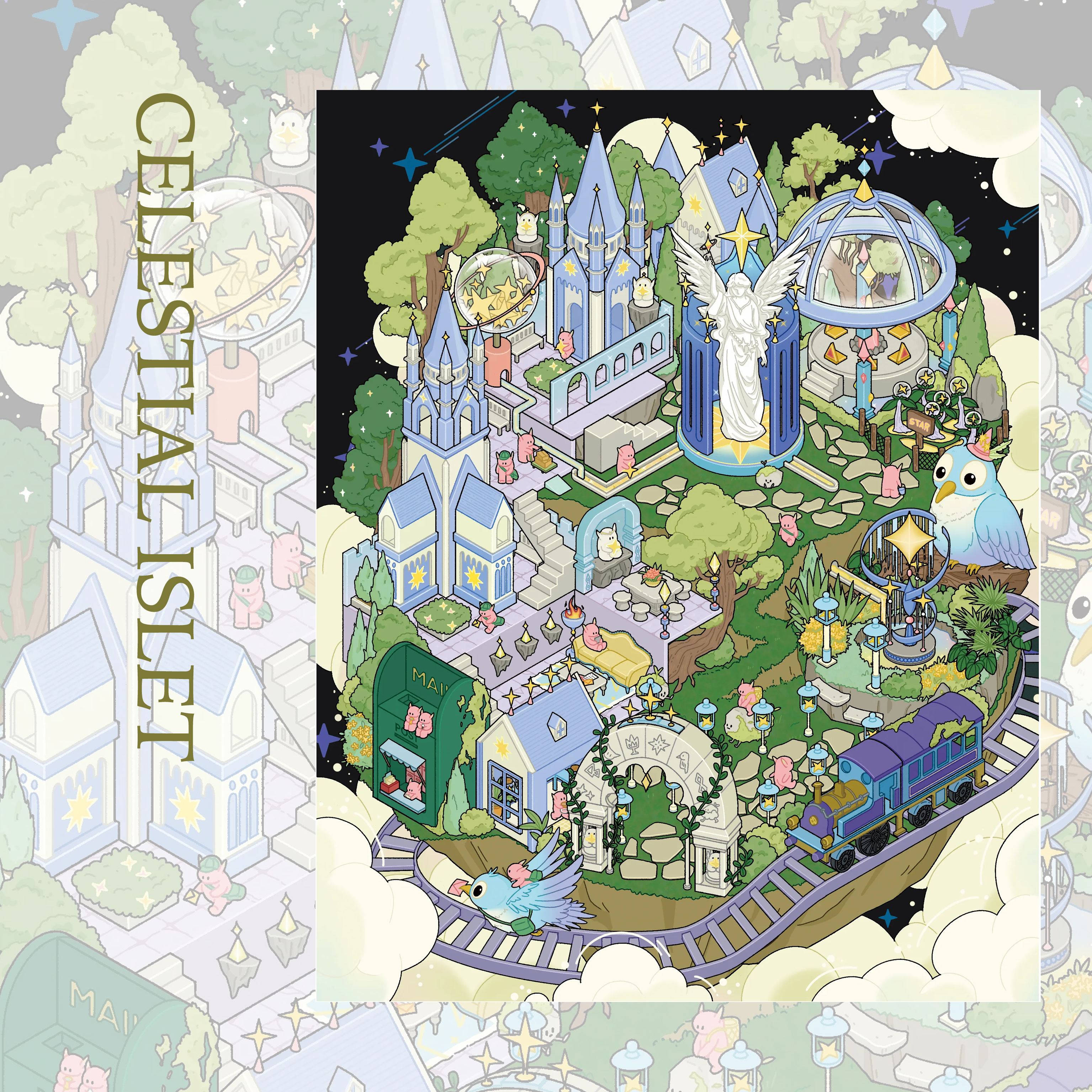 CELESTIAL ISLET 3D Miniature Scene Sticker 