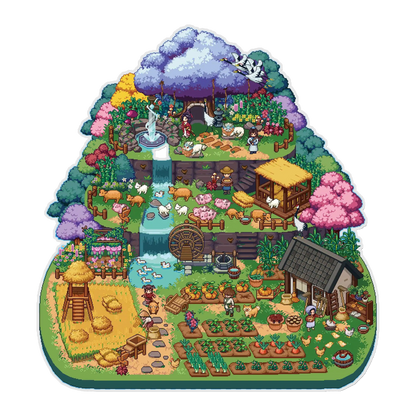 Cloud-Hidden Cliff 3D Miniature Scene Sticker 
