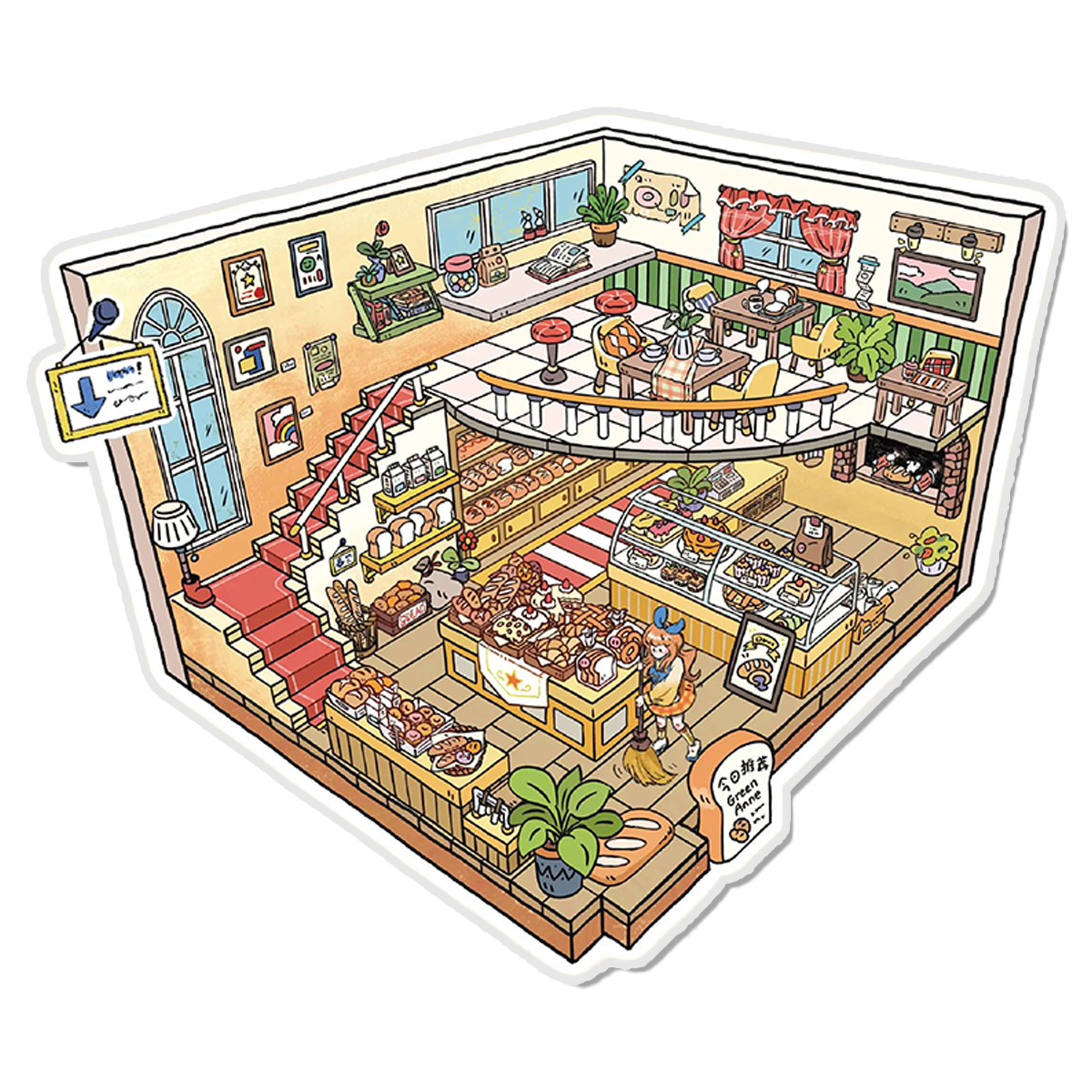 Corner Bakery 3D Miniature Scene Sticker 