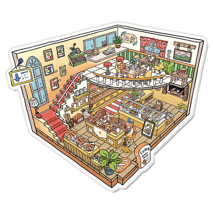 Corner Bakery 3D Miniature Scene Sticker 