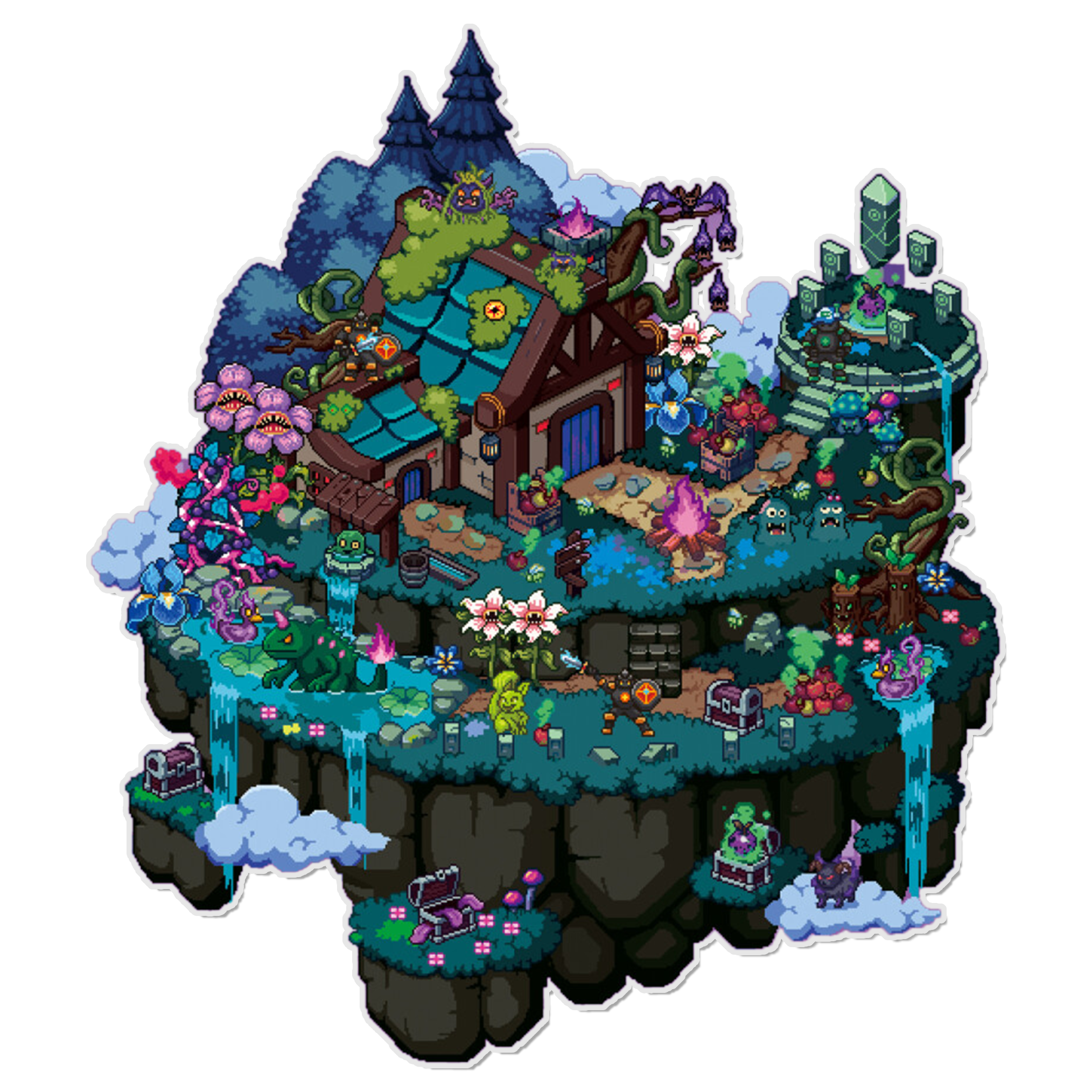 Crypto Nocturne 3D Miniature Scene Sticker 