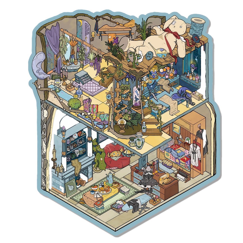 Herbal Witch 3D Scene Sticker 