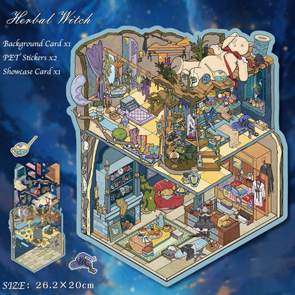 Herbal Witch 3D Scene Sticker 