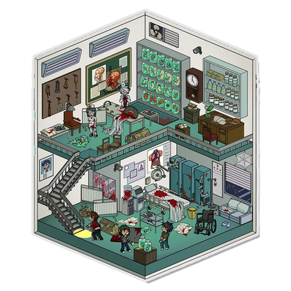 Hospital Escape Room 3D Miniature Scene Sticker 